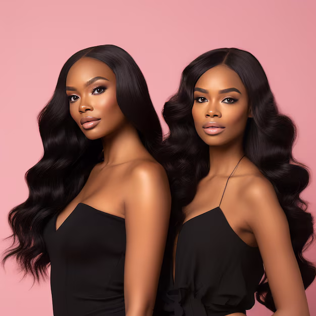 Model met lange body wave haarlook